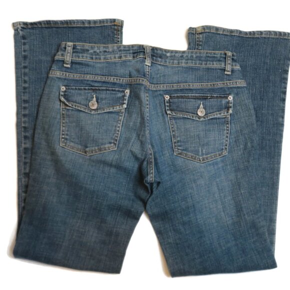 Banana Republic Jeans‎ Womens 6 Blue Mid Rise Bootcut Stretch Denim Blue - Picture 6 of 7